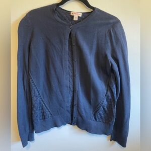 BROOKS BROTHERS- red label , pima cotton, navy cardigan, size medium